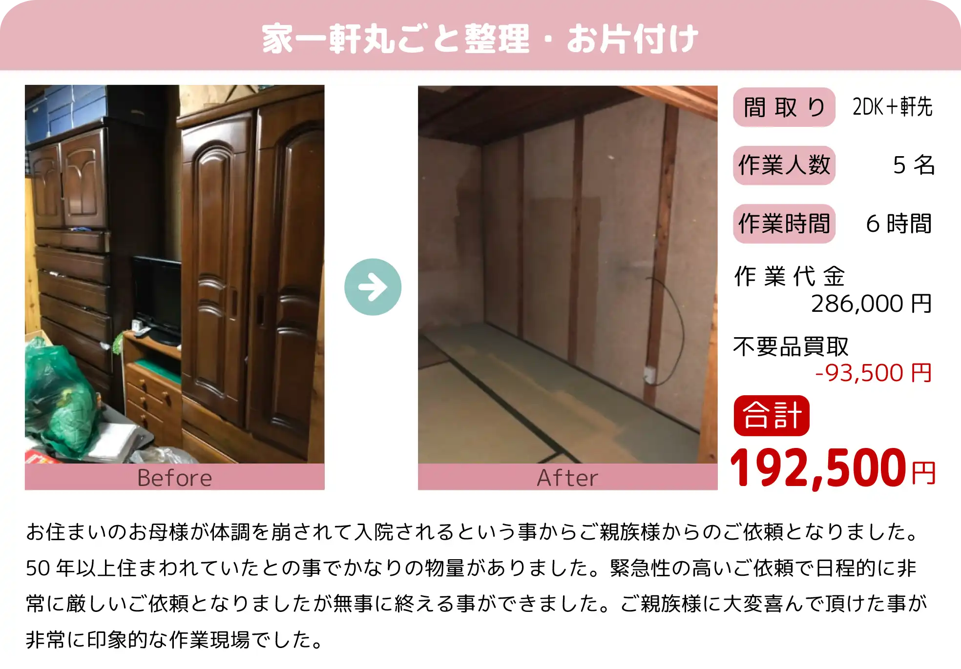 クリニーズによる家一軒丸ごと整理・お片付け