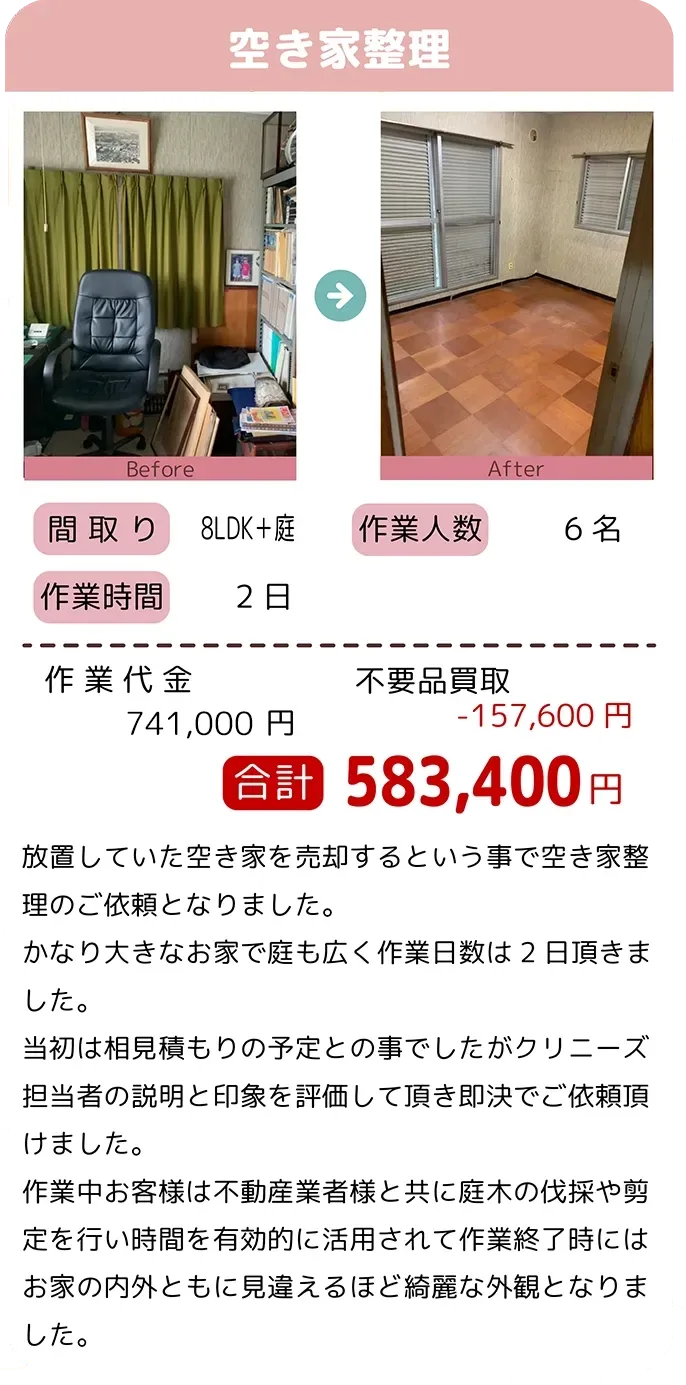 クリニーズならではの空き家整理