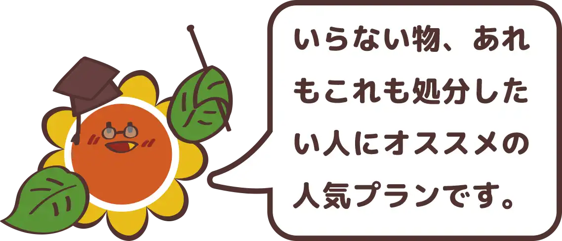 いらない物、あれもこれも処分したい人にオススメの人気プランです。