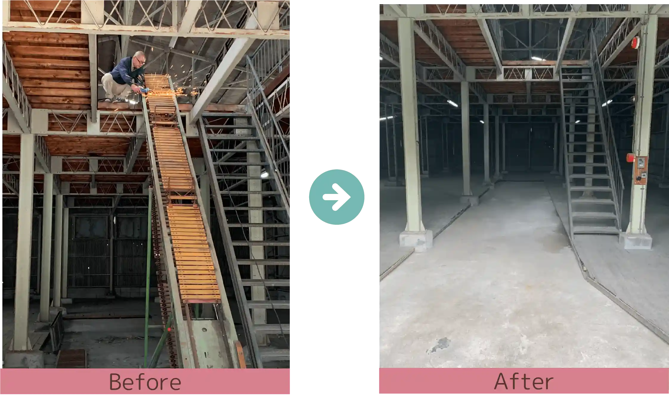 解体工事作業 Before After