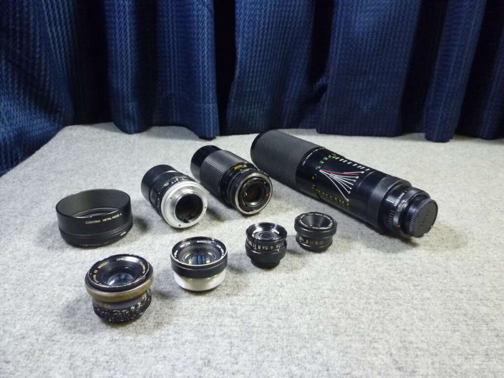 兵庫県丹波篠山市にてミノルタ キヤノン レンズ CONTAX METAL HOOD 4などカメラ用品一式を買取させていただいたクリニーズの不用品買取事例